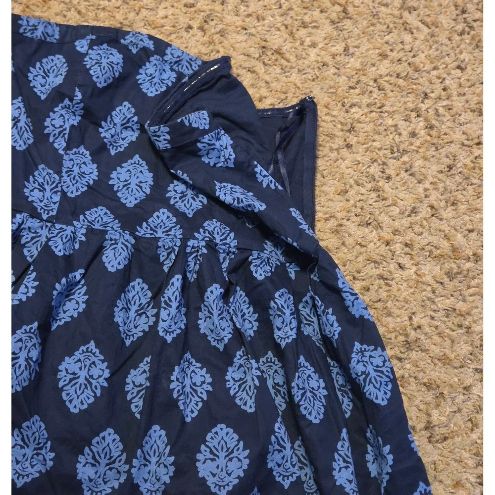 Old Navy Strapless Floral Print Dress Women's Size 14‎ Blue Side Zip